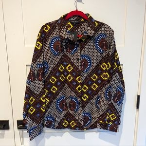 New with tags Mae Otti African Wax Cotton Blouse 2XL